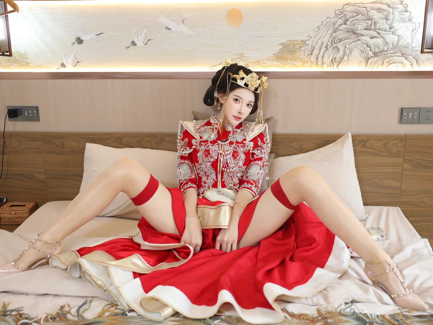 梨霜儿 - No.004 新娘红装 [113P-2.3GB] tg@simisebaisi 【丝足阁】058.webp